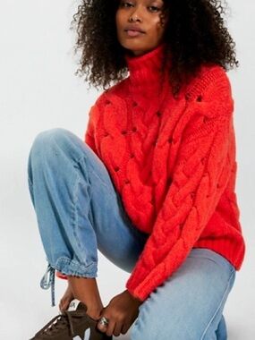 Free People Clementine Soft Spun Cable Knit Pullover